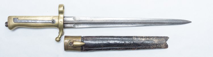 Italian Brass Handle 1870/87 TA with partial scabbard. - Click Image to Close